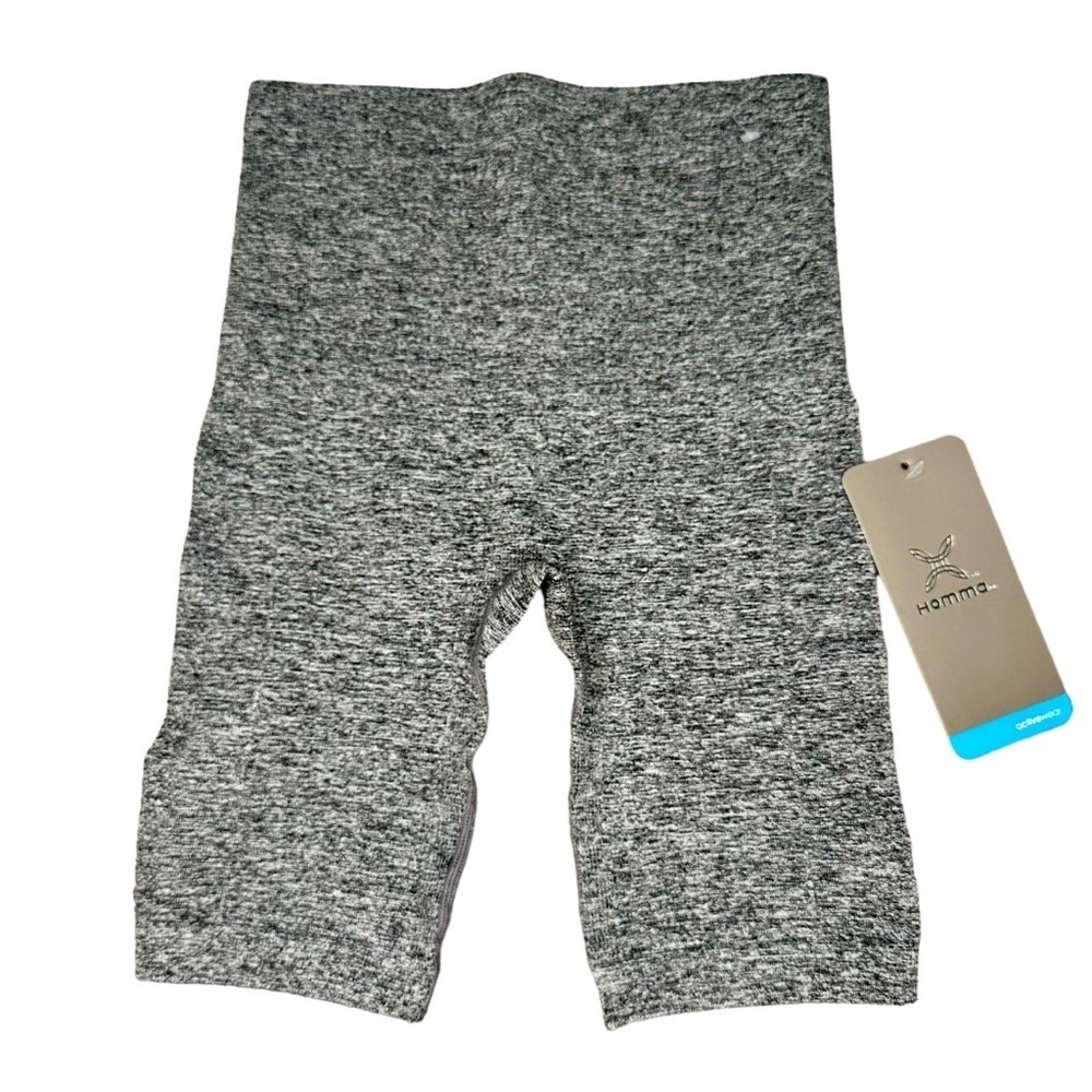 Homma Tummy Control Biker Shorts  High Waist Athletic Compression Grey NWT XS